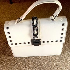 Badgley Mischka white vegan leather bag